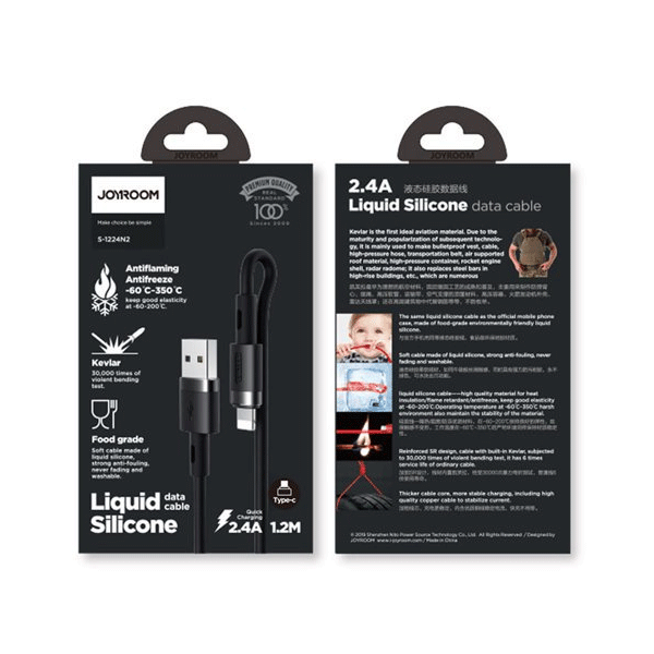 Joyroom USB Lade-/Datenkabel 2.4A USB Lightning für iPhone/iPad/Airpods 1,2 m schwarz (S-1224N2) Joyroom USB Lade-/Datenkabel 2.4A USB Lightning für iPhone/iPad/Airpods 1,2 m schwarz (S-1224N2)