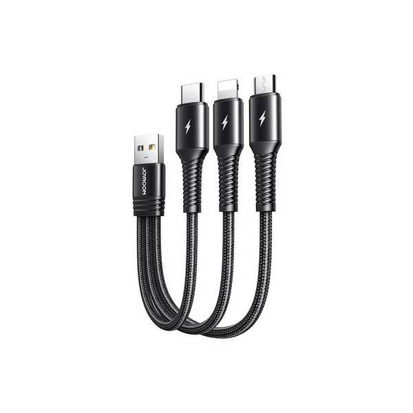 Joyroom 3in1 USB Kabel - Lightning / USB Typ C / Micro USB 3.5A (15cm) schwarz (S-01530G9) Joyroom 3in1 USB Kabel - Lightning / USB Typ C / Micro USB 3.5A (15cm) schwarz (S-01530G9)