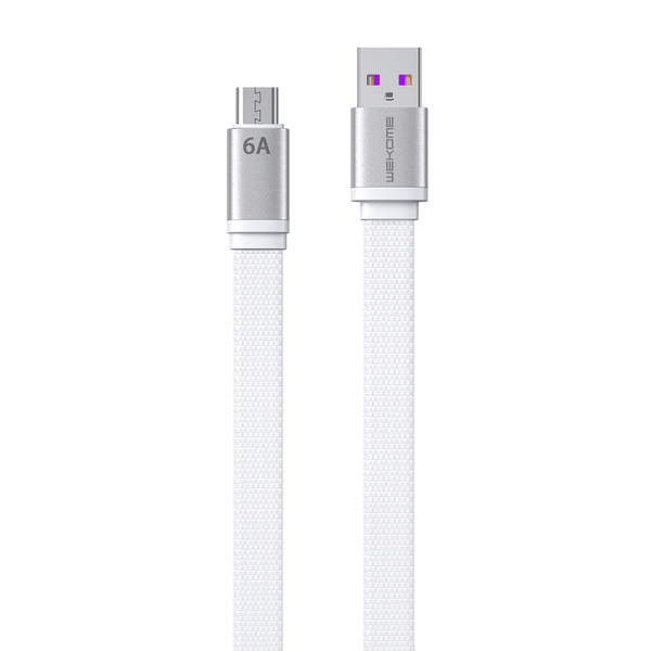 WK Design King Kong 2. GenFlat USB zu Micro - schnelles Laden-/ Datenübertragung 6A 1,5m weiß WK Design King Kong 2. GenFlat USB zu Micro - schnelles Laden-/ Datenübertragung 6A 1,5m weiß