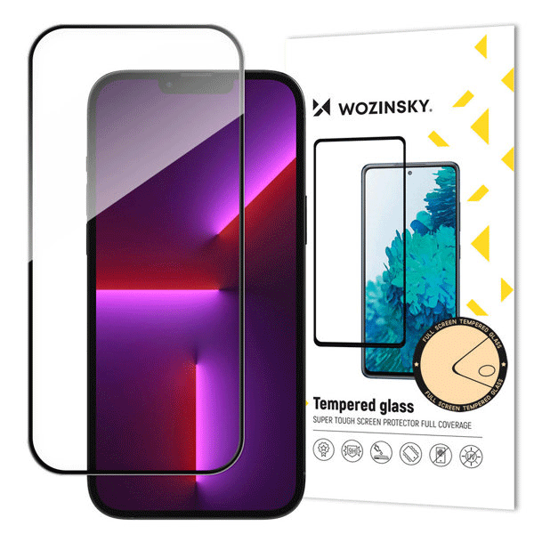 Wozinsky (Full Glue 3D) Displayschutz Glasschutz für iPhone 14 Pro, schwarz