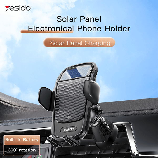 YESIDO C164 Solar Air-Vent Sensor KFZ-Halterung + Induktiv Ladefunktion, schwarz
