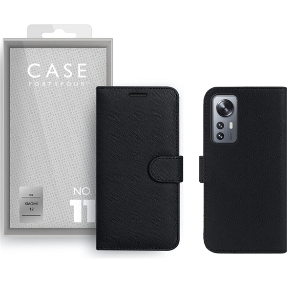 FORTYFOUR Prima Wallet Flip-Tasche Schutz-Hülle Schutz-Hülle für Xiaomi 12 / 12X, schwarz