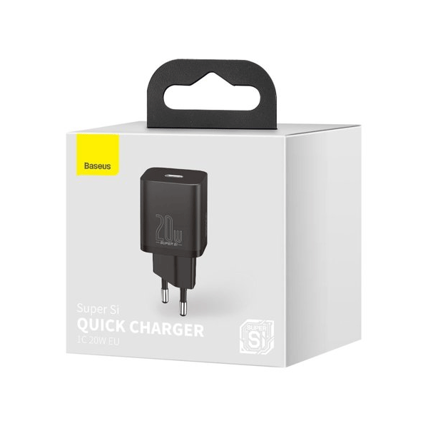 Baseus Super Si 1C Schnellladegerät USB-C 20W Power Delivery schwarz (CCSUP-B01) Baseus Super Si 1C Schnellladegerät USB-C 20W Power Delivery schwarz (CCSUP-B01)