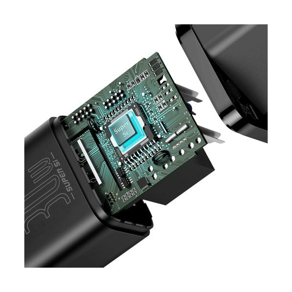Baseus Super Si 1C Schnellladegerät USB-C 30W Power Delivery Quick Charge schwarz Baseus Super Si 1C Schnellladegerät USB-C 30W Power Delivery Quick Charge schwarz
