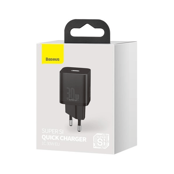 Baseus Super Si 1C Schnellladegerät USB-C 30W Power Delivery Quick Charge schwarz Baseus Super Si 1C Schnellladegerät USB-C 30W Power Delivery Quick Charge schwarz