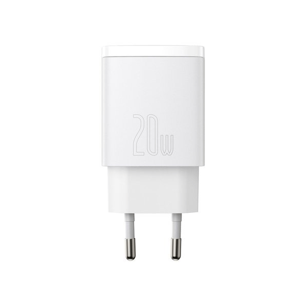Baseus Compact Fast USB-A + USB-C Ladegerät 20W 3A Power Delivery Quick Charge 3.0 weiss Baseus Compact Fast USB-A + USB-C Ladegerät 20W 3A Power Delivery Quick Charge 3.0 weiss