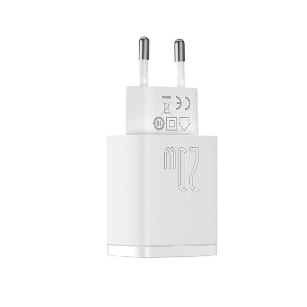 Baseus Compact Fast USB-A + USB-C Ladegerät 20W 3A Power Delivery Quick Charge 3.0 weiss Baseus Compact Fast USB-A + USB-C Ladegerät 20W 3A Power Delivery Quick Charge 3.0 weiss