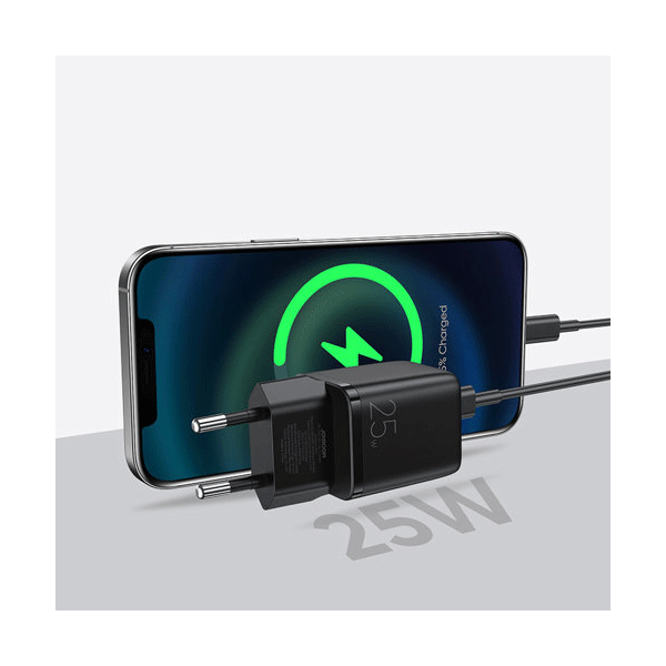 Joyroom mini Schnelladegerät USB-C PD Netz-Adapter 25 W, schwarz Joyroom mini Schnelladegerät USB-C PD Netz-Adapter 25 W, schwarz