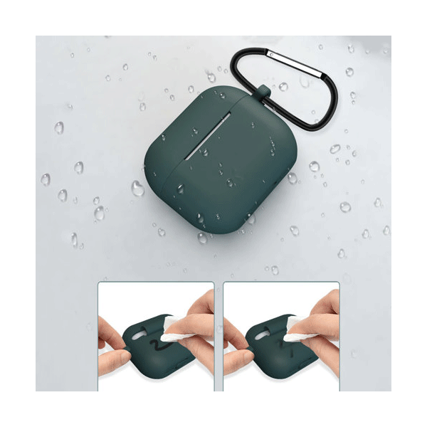 starfix Silikon-Hülle Schutz Tasche für AirPods 3  inkl. Karabinerhacken, rot