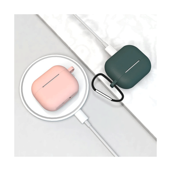 starfix Silikon-Hülle Schutz Tasche für AirPods 3  inkl. Karabinerhacken, rot