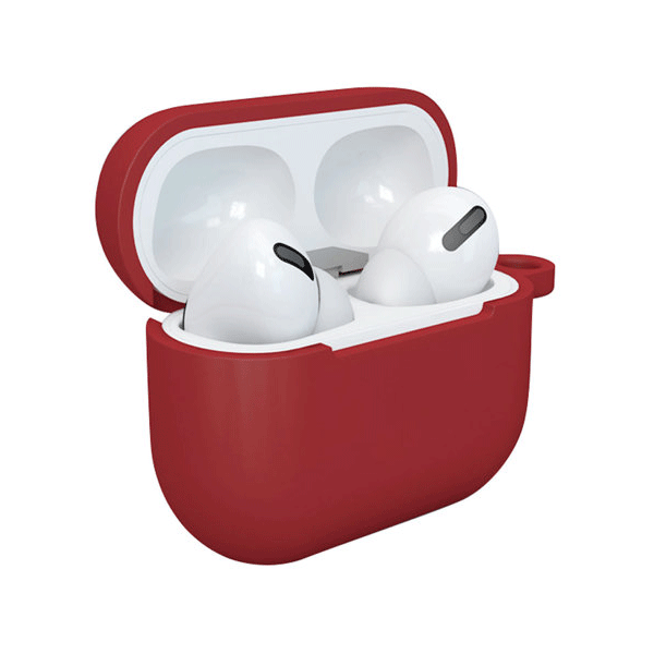 starfix Silikon-Hülle Schutz Tasche für AirPods 3  inkl. Karabinerhacken, rot