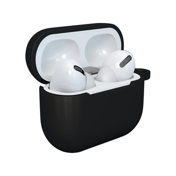 starfix Silikon-Hülle Schutz Tasche für AirPods 3  inkl. Karabinerhacken, schwarz