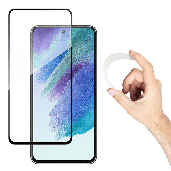 Wozinsky Flexi Nano (Hybride 3D) Glasschutz mit Rahmen für Samsung Galaxy S21 FE schwarz