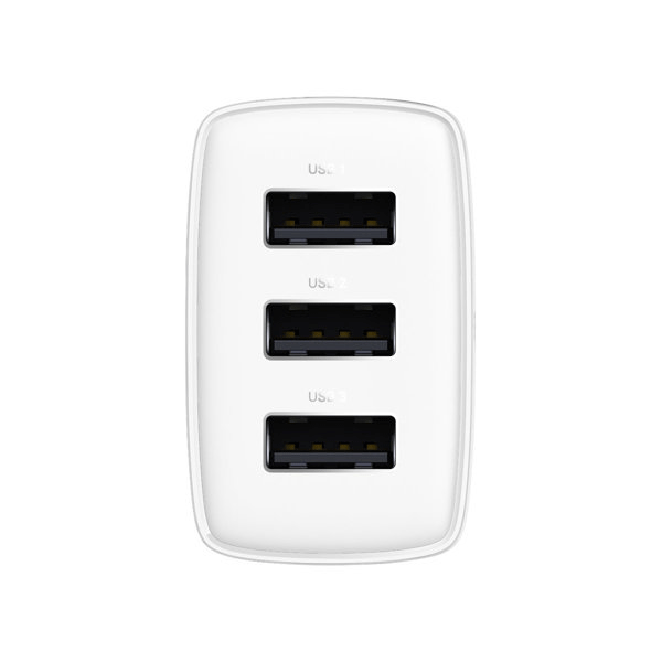Baseus Compact Ladegerät 3x USB-A 17W weiss (CCXJ020102) Baseus Compact Ladegerät 3x USB-A 17W weiss (CCXJ020102)