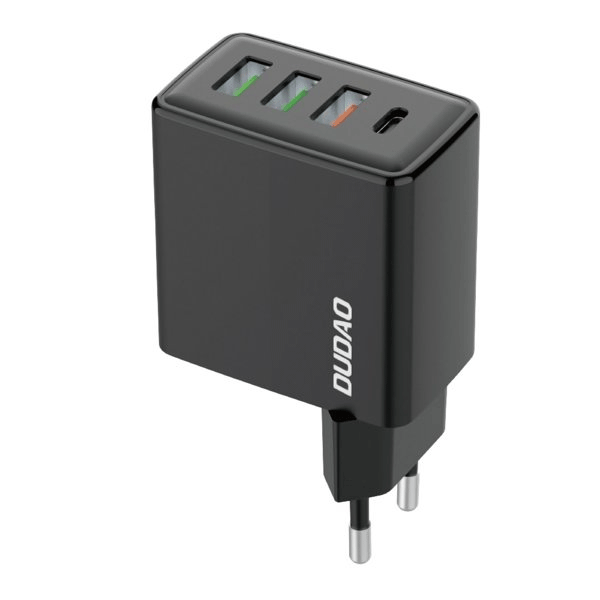 Dudao Schnellladegerät 3 x USB-A + 1x USB-C 20W, PD, QC 3.0 schwarz (A5H) Dudao Schnellladegerät 3 x USB-A + 1x USB-C 20W, PD, QC 3.0 schwarz (A5H)