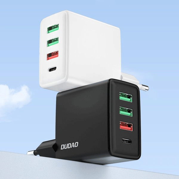 Dudao Schnellladegerät 3 x USB-A + 1x USB-C 20W, PD, QC 3.0 weiss (A5H) Dudao Schnellladegerät 3 x USB-A + 1x USB-C 20W, PD, QC 3.0 weiss (A5H)