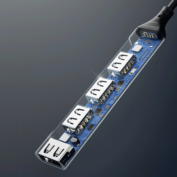 Dudao HUB 4in1 USB-A zu 4x USB-A (3 x USB2.0 / USB3.0) 6,3cm schwarz (A16B) Dudao HUB 4in1 USB-A zu 4x USB-A (3 x USB2.0 / USB3.0) 6,3cm schwarz (A16B)