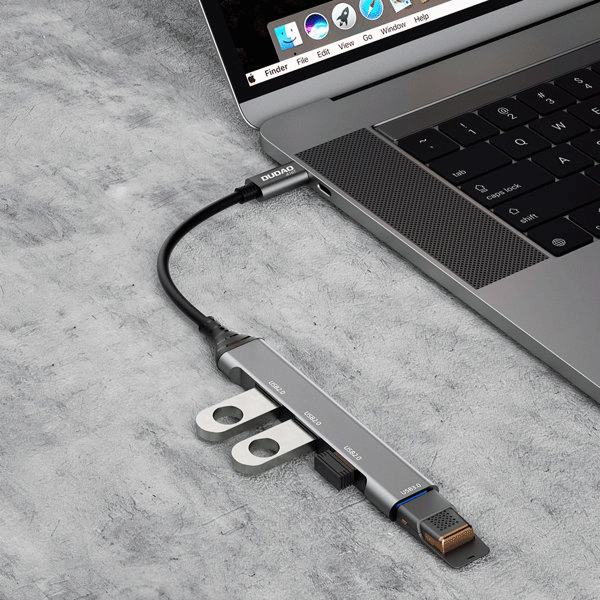Dudao HUB 4in1 USB-C - 4x USB-A (3 x USB2.0 / USB3.0) 6,3cm schwarz (A16T) Dudao HUB 4in1 USB-C - 4x USB-A (3 x USB2.0 / USB3.0) 6,3cm schwarz (A16T)