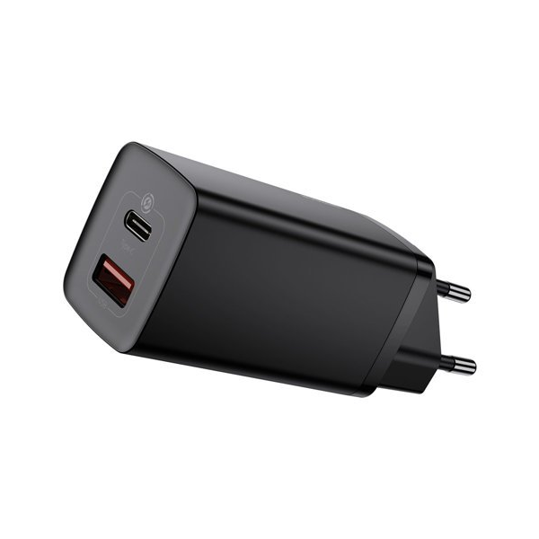 Baseus GaN2 Lite Fast 65W USB / USB Type-C Quick Charge 3.0 Power Delivery (Galliumnitrid), schwarz Baseus GaN2 Lite Fast 65W USB / USB Type-C Quick Charge 3.0 Power Delivery (Galliumnitrid), schwarz