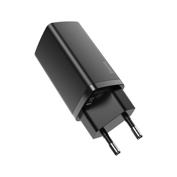 Baseus GaN2 Lite Fast 65W USB / USB Type-C Quick Charge 3.0 Power Delivery (Galliumnitrid), schwarz Baseus GaN2 Lite Fast 65W USB / USB Type-C Quick Charge 3.0 Power Delivery (Galliumnitrid), schwarz