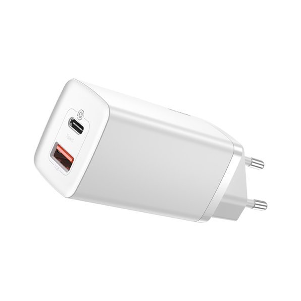 Baseus GaN2 Lite Fast 65W USB / USB Type-C Quick Charge 3.0 Power Delivery (Galliumnitrid), weiss Baseus GaN2 Lite Fast 65W USB / USB Type-C Quick Charge 3.0 Power Delivery (Galliumnitrid), weiss