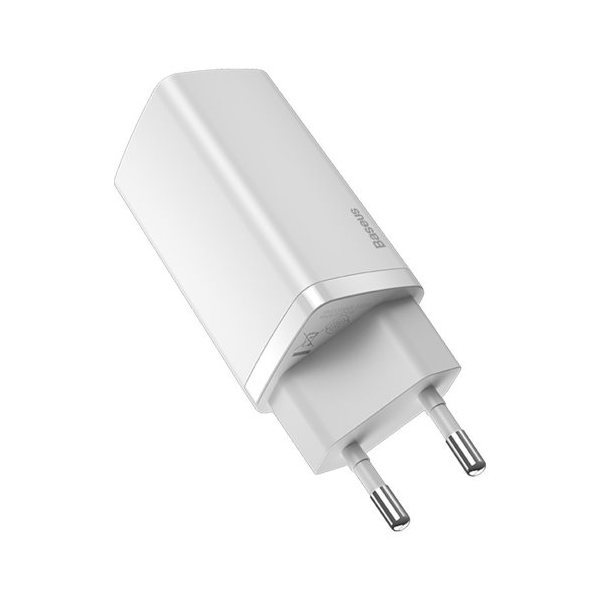 Baseus GaN2 Lite Fast 65W USB / USB Type-C Quick Charge 3.0 Power Delivery (Galliumnitrid), weiss Baseus GaN2 Lite Fast 65W USB / USB Type-C Quick Charge 3.0 Power Delivery (Galliumnitrid), weiss