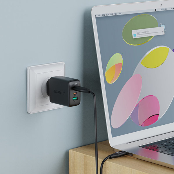 Acefast 2in1 Ladegerät 2 x USB Type-C / USB 65W, PD, QC 3.0, AFC, FCP (inkl. Kabel) weiss Acefast 2in1 Ladegerät 2 x USB Type-C / USB 65W, PD, QC 3.0, AFC, FCP (inkl. Kabel) weiss