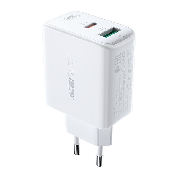 Acefast Netz-Ladegerät USB Typ C / USB 32W, PPS, PD, QC 3.0, AFC, FCP weiss (A5 weiss) Acefast Netz-Ladegerät USB Typ C / USB 32W, PPS, PD, QC 3.0, AFC, FCP weiss (A5 weiss)