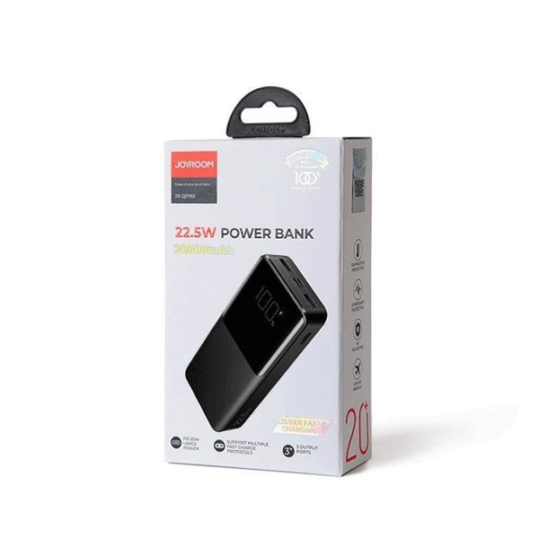 Joyroom Powerbank 20000mAh 22,5W PD QC3.0 AFC schwarz (JR-QP192) Joyroom Powerbank 20000mAh 22,5W PD QC3.0 AFC schwarz (JR-QP192)