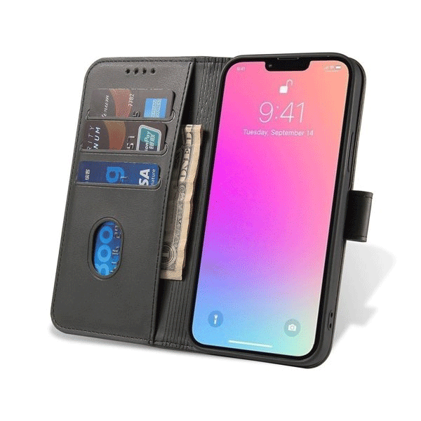 starfix Flip Book-Wallet mit Magnet und Standfunktion für Apple iPhone 15 Plus, schwarz starfix Flip Book-Wallet mit Magnet und Standfunktion für Apple iPhone 15 Plus, schwarz