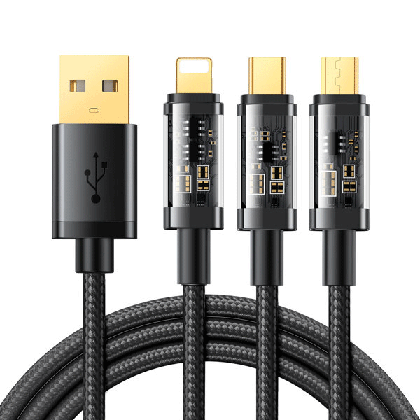 Joyroom 3in1 USB Ladekabel - USB Type C / Lightning / Micro USB - 3.5 A schwarz 1.2m (S-1T3015A5) Joyroom 3in1 USB Ladekabel - USB Type C / Lightning / Micro USB - 3.5 A schwarz 1.2m (S-1T3015A5)