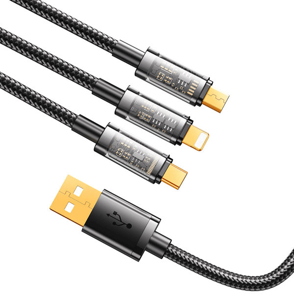 Joyroom 3in1 USB Ladekabel - USB Type C / Lightning / Micro USB - 3.5 A schwarz 1.2m (S-1T3015A5) Joyroom 3in1 USB Ladekabel - USB Type C / Lightning / Micro USB - 3.5 A schwarz 1.2m (S-1T3015A5)