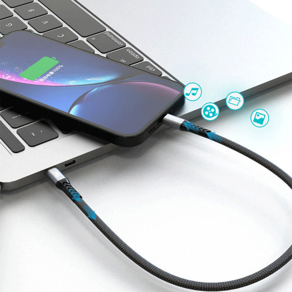 Dudao Lade-/Datenkabel USB Typ-C zu USB Lightning PD 30W schwarz 0,23m (L10P)