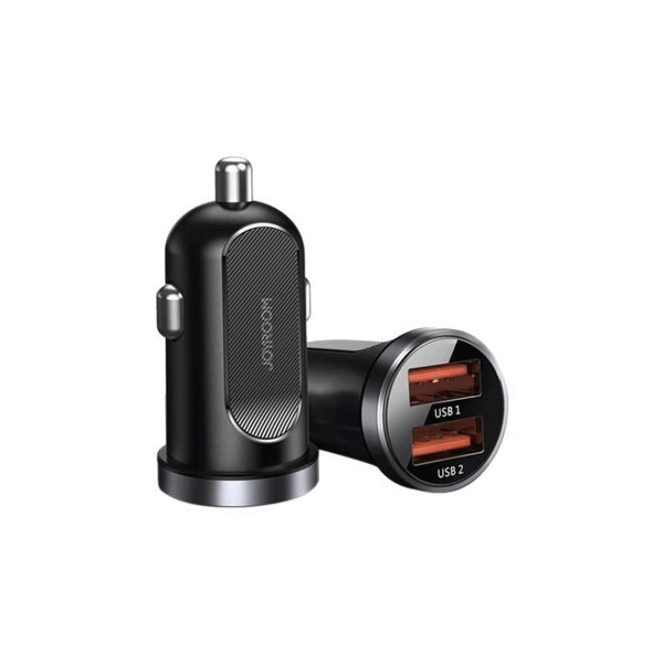 Joyroom C-A09 Mini-Auto-Schnellladegerät 2x USB 30W Quick Charge, SCP, PD, AFC, schwarz Joyroom C-A09 Mini-Auto-Schnellladegerät 2x USB 30W Quick Charge, SCP, PD, AFC, schwarz