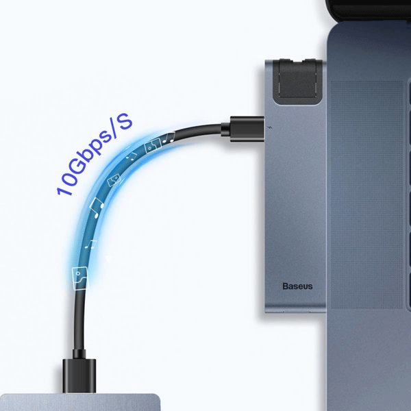Baseus Multifunction HUB 7in1 USB-C Thunderbolt Dockingstation (MacBook Pro 2016 / 2017 / 2018) grau Baseus Multifunction HUB 7in1 USB-C Thunderbolt Dockingstation (MacBook Pro 2016 / 2017 / 2018) grau