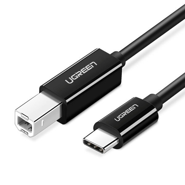 Ugreen US241 USB-C 2.0 - USB-B-Kabel 1 m, schwarz Ugreen US241 USB-C 2.0 - USB-B-Kabel 1 m, schwarz