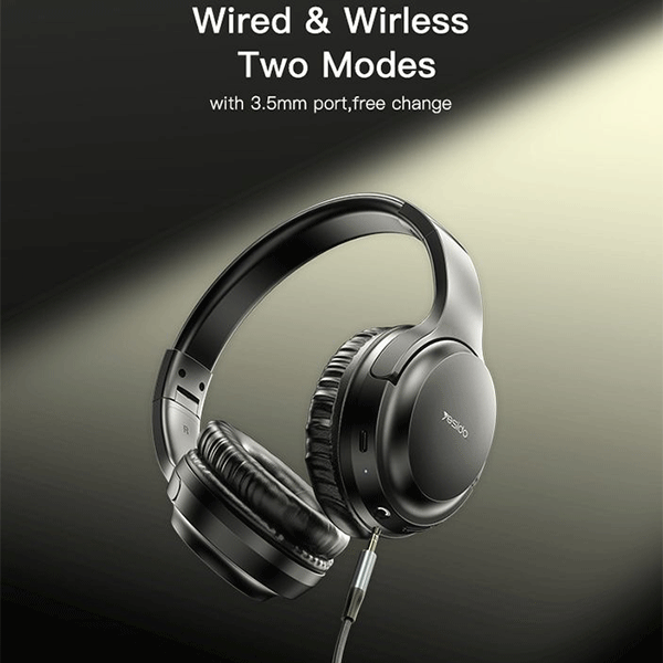 Yesido EP04 Bluetooth 5.3 HD HIFI Faltbares Stereo Headset mit Audiokabel, schwarz Yesido EP04 Bluetooth 5.3 HD HIFI Faltbares Stereo Headset mit Audiokabel, schwarz