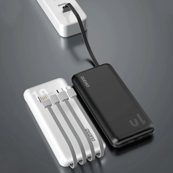 Dudao K6Pro Universal 10000mAh Powerbank mit USB-Kabel, USB Typ C, Lightning, weiss (K6Pro-white) Dudao K6Pro Universal 10000mAh Powerbank mit USB-Kabel, USB Typ C, Lightning, weiss (K6Pro-white)