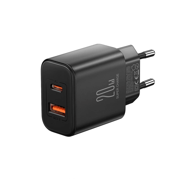 Joyroom JR-TCF05 20W USB-A + USB-C Dual Ladegerät + USB-C zu USB-C Kabel, schwarz (JR-TCF05) Joyroom JR-TCF05 20W USB-A + USB-C Dual Ladegerät + USB-C zu USB-C Kabel, schwarz (JR-TCF05)