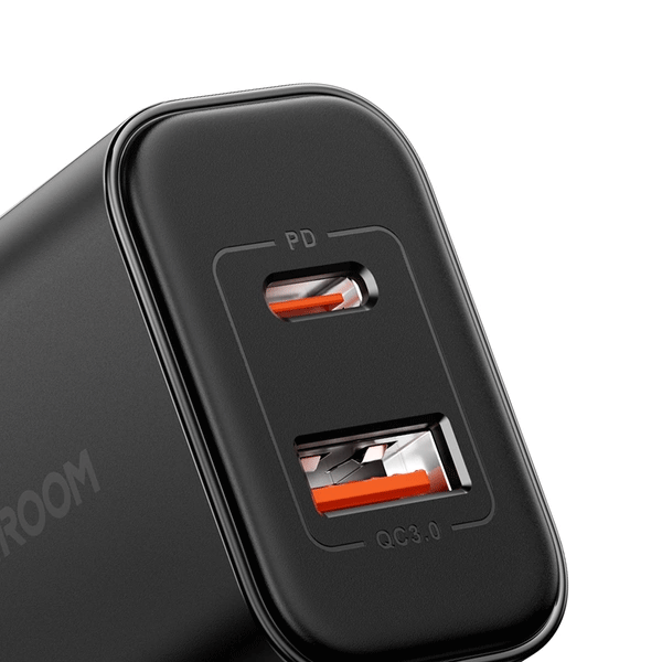 Joyroom JR-TCF05 20W USB-A + USB-C Dual Ladegerät + USB-C zu USB-C Kabel, schwarz (JR-TCF05) Joyroom JR-TCF05 20W USB-A + USB-C Dual Ladegerät + USB-C zu USB-C Kabel, schwarz (JR-TCF05)