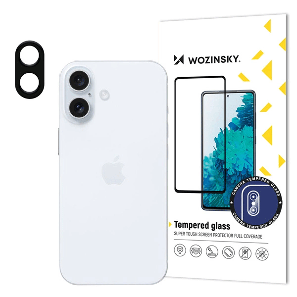 Wozinsky Full Kameraobjektiv-SchutzKameraglas für iPhone 16, schwarz Wozinsky Full Kameraobjektiv-SchutzKameraglas für iPhone 16, schwarz