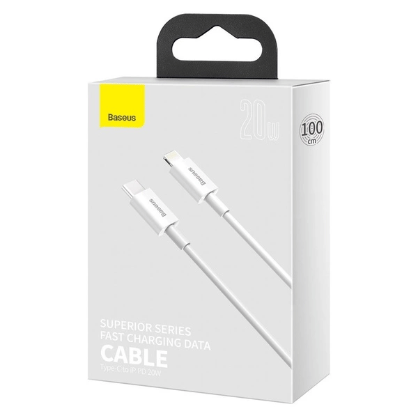 Baseus Superior Series USB-C zu Lightning PD Schnellladekabel 20W Daten-/Ladekabel 1m, weiss (69051) Baseus Superior Series USB-C zu Lightning PD Schnellladekabel 20W Daten-/Ladekabel 1m, weiss (69051)