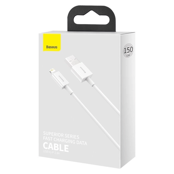 Baseus Superior Series USB-A zu Lightning 2,4A Daten-/Ladekabel 1,5m, weiss (69054)