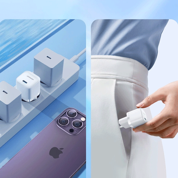 Joyroom USB-C 20W PD Mini-Ladegerät mit Ladekabel USB-C zu Lightning, weiss (JR-TCF02) Joyroom USB-C 20W PD Mini-Ladegerät mit Ladekabel USB-C zu Lightning, weiss (JR-TCF02)