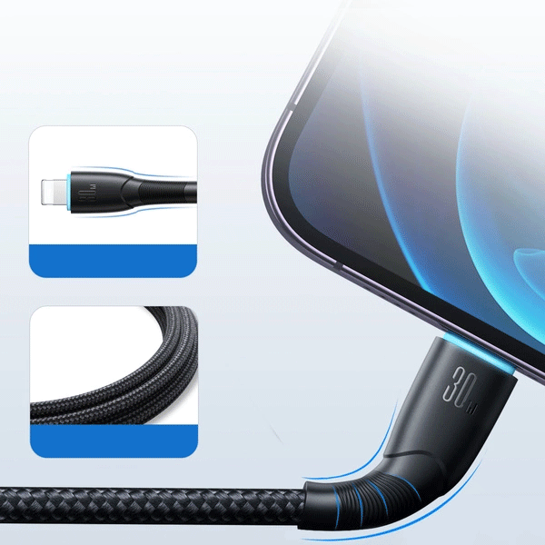 Joyroom Starry Series 30 W USB-C zu Lightning Schnelladekabel 1m, schwarz (SA32-CL3) Joyroom Starry Series 30 W USB-C zu Lightning Schnelladekabel 1m, schwarz (SA32-CL3)