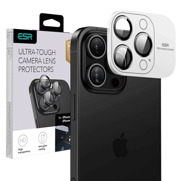 ESR Armorite gehärtetes Schutz-Kameraglas H9 für iPhone 16 Pro / 16 Pro Max, schwarz