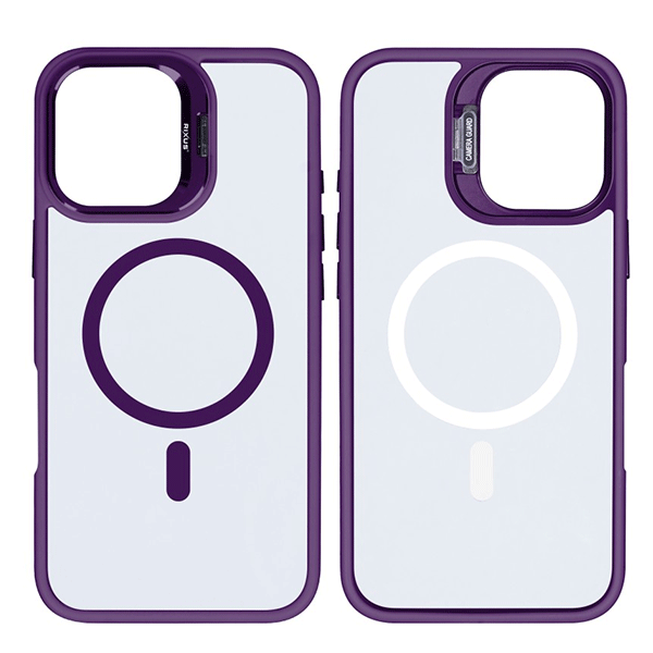 Rixus Classic03 Magnetic Cover MagSafe Schutz-Hülle mit Ständer für iPhone 16 Pro inkl. Kamera-Schutzglas, dunkelviolett Rixus Classic03 Magnetic Cover MagSafe Schutz-Hülle mit Ständer für iPhone 16 Pro inkl. Kamera-Schutzglas, dunkelviolett