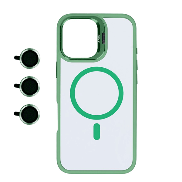Rixus Classic03 Magnetic Cover MagSafe Schutz-Hülle mit Ständer für iPhone 16 Pro inkl. Kamera-Schutzglas, hellgrün Rixus Classic03 Magnetic Cover MagSafe Schutz-Hülle mit Ständer für iPhone 16 Pro inkl. Kamera-Schutzglas, hellgrün