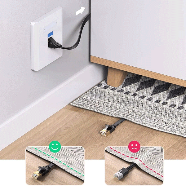 Ugreen Flaches Netzwerkkabel UGREEN Ethernet RJ45, Cat.6, UTP, 8m, schwarz (UGR214BLK) Ugreen Flaches Netzwerkkabel UGREEN Ethernet RJ45, Cat.6, UTP, 8m, schwarz (UGR214BLK)