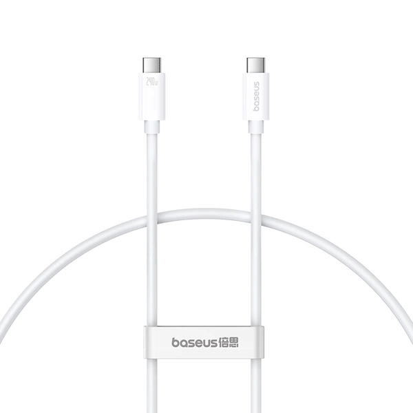Baseus Superior 2 USB-C zu USB-C USB4-Kabel 240 W 1,8 m, weiß (CB000066) Baseus Superior 2 USB-C zu USB-C USB4-Kabel 240 W 1,8 m, weiß (CB000066)